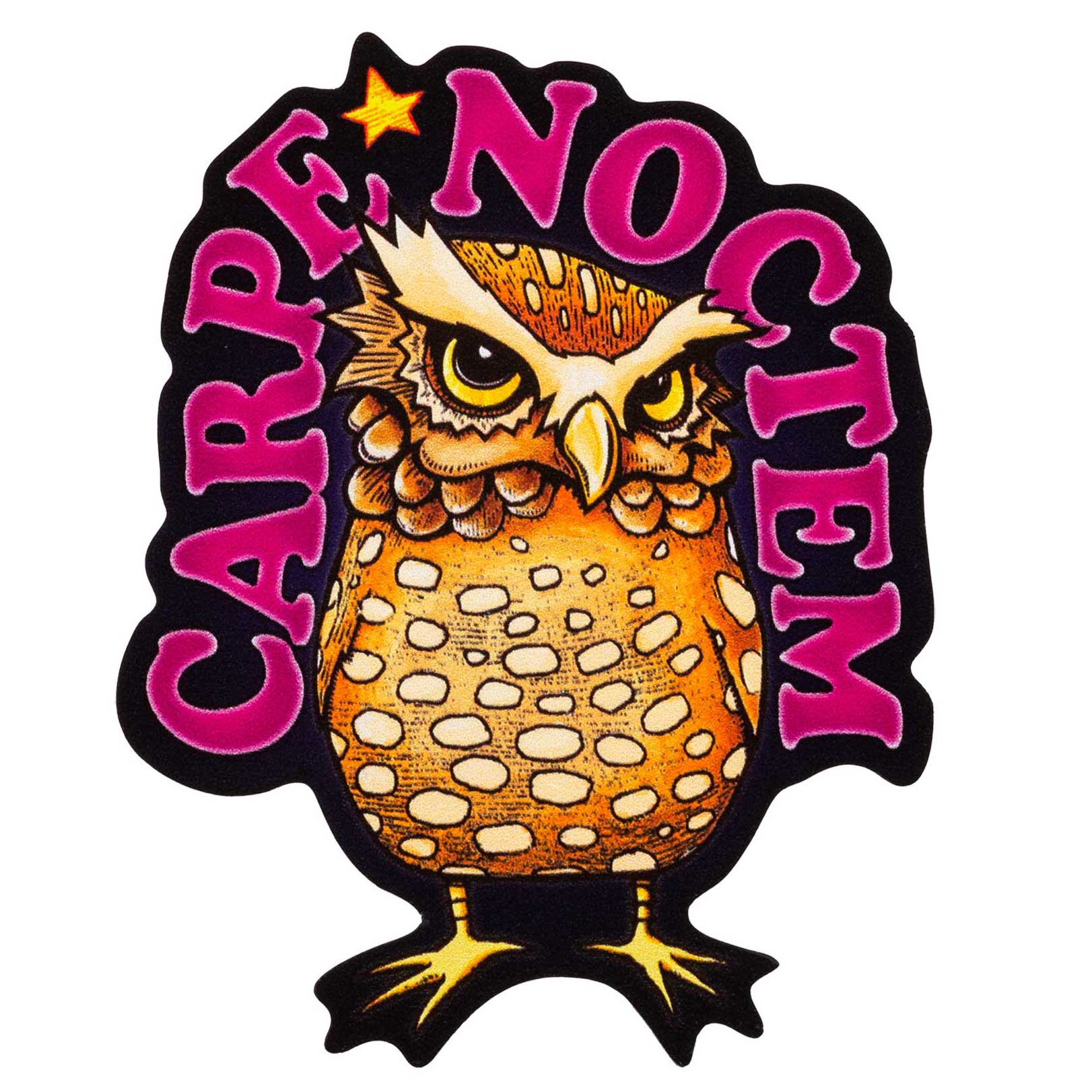 Carpe Noctem. Waterproof sticker by Hungry Knife.