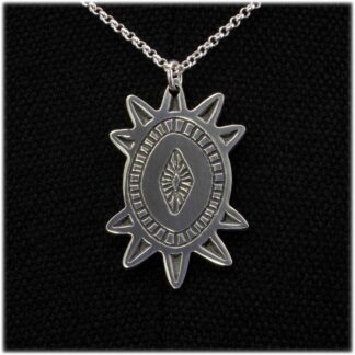 Front view of Evil Eye Pendant by Hungry Knife.